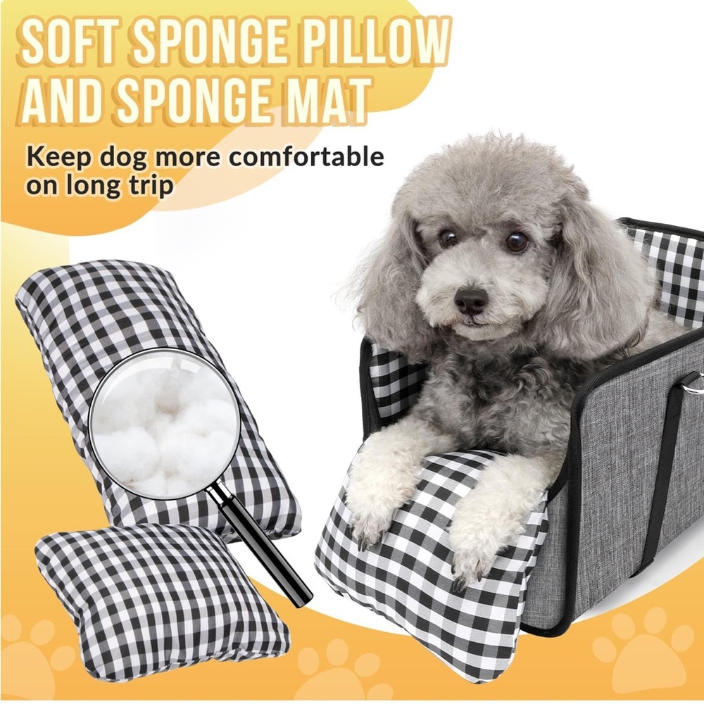 SlowTon console dog car seat for pets up to 11 lbs NWT AS IS missing 1 clip - Picture 3 of 9
